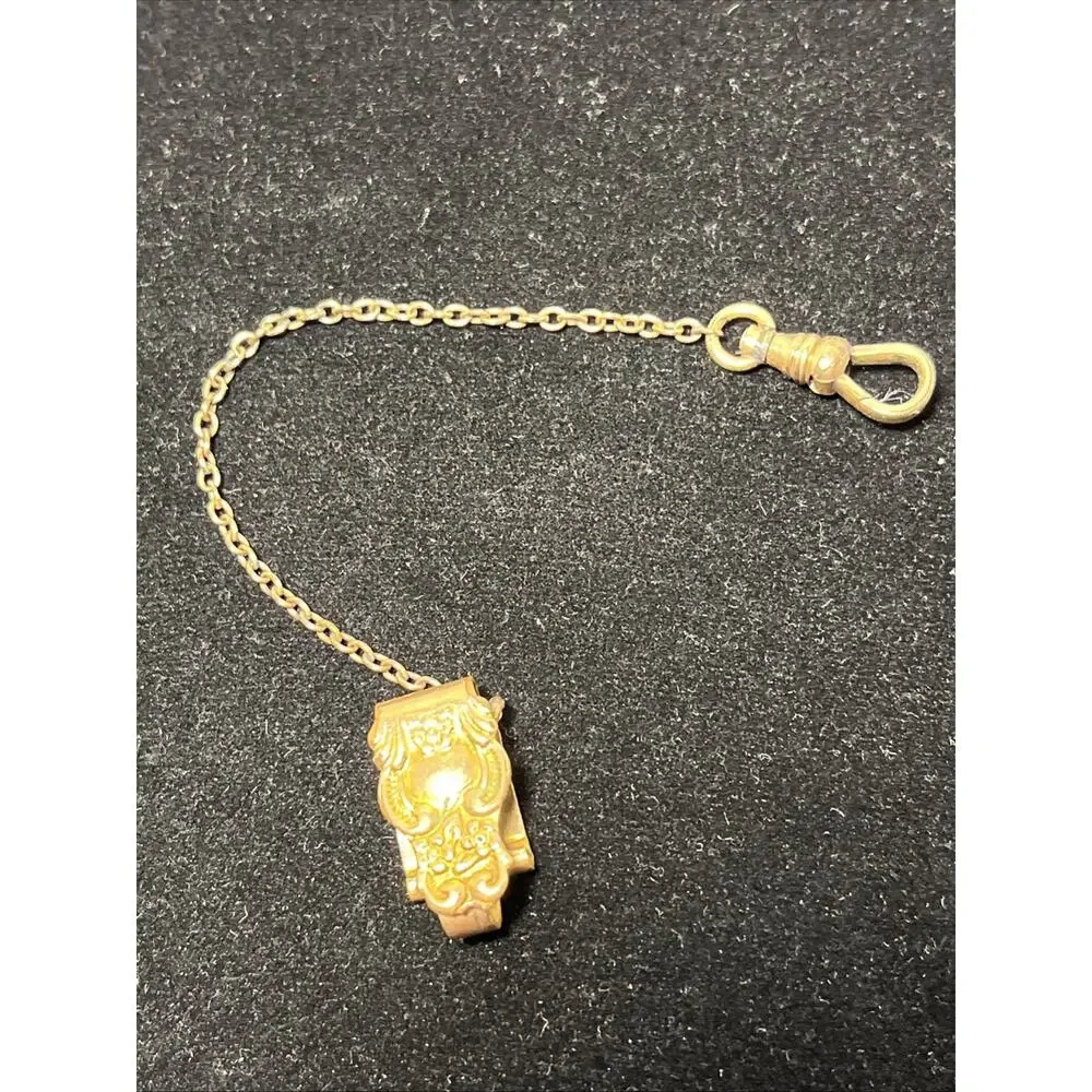 Edwardian Pocket Watch Chain ~ FLS&Co. Gold filled Or Plated 5''inches long